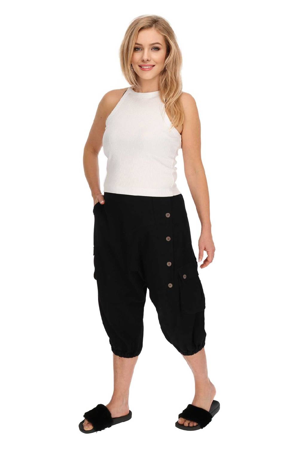 Kunst Und Magie Kurze Aladin Hose Unisex 3/4 Baggy Pants Hippie Goa Baumwoll Haremshose Kostenloser Versand