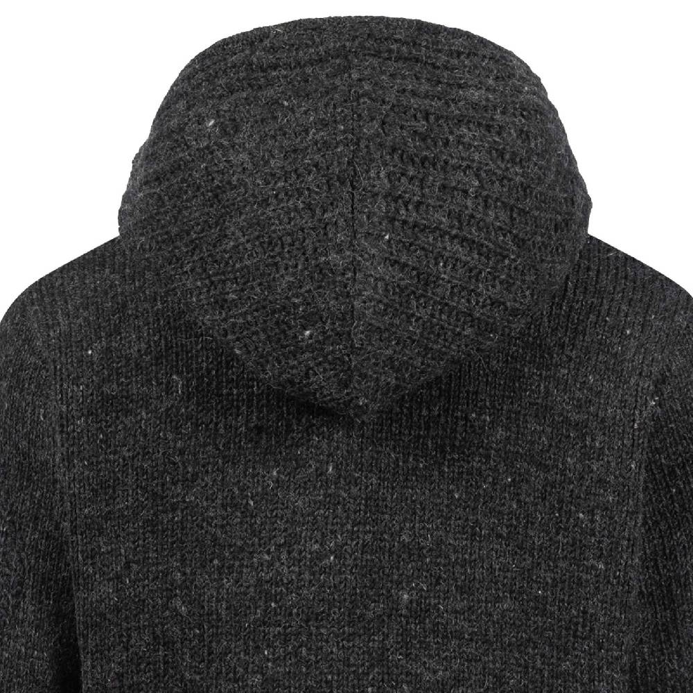 Kunst Und Magie Strickjacke Schurwolle Klassich Nordisch Wolle Jacke mit Kapuze Kragen Futter Unisex Limitierter Zeitrabatt