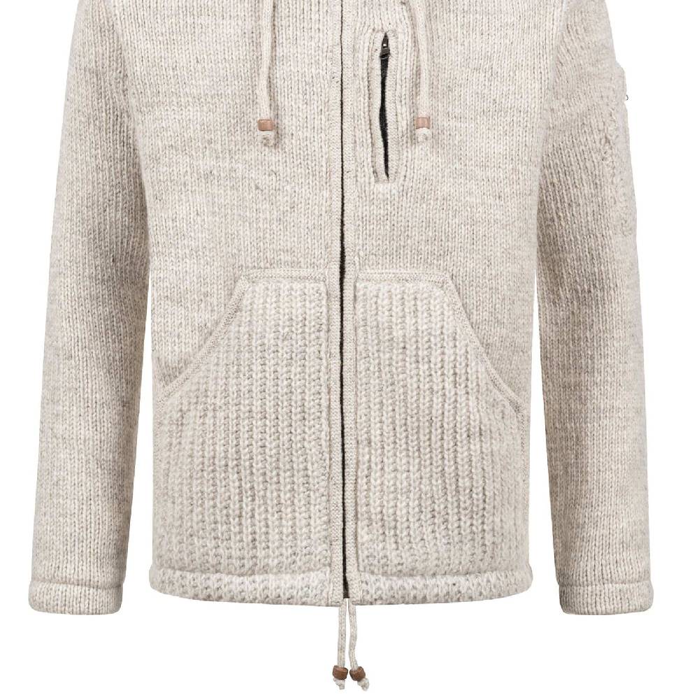 Kunst Und Magie Strickjacke Schurwolle Klassich Nordisch Wolle Jacke mit Kapuze Kragen Futter Unisex Fabrik Onlineshop