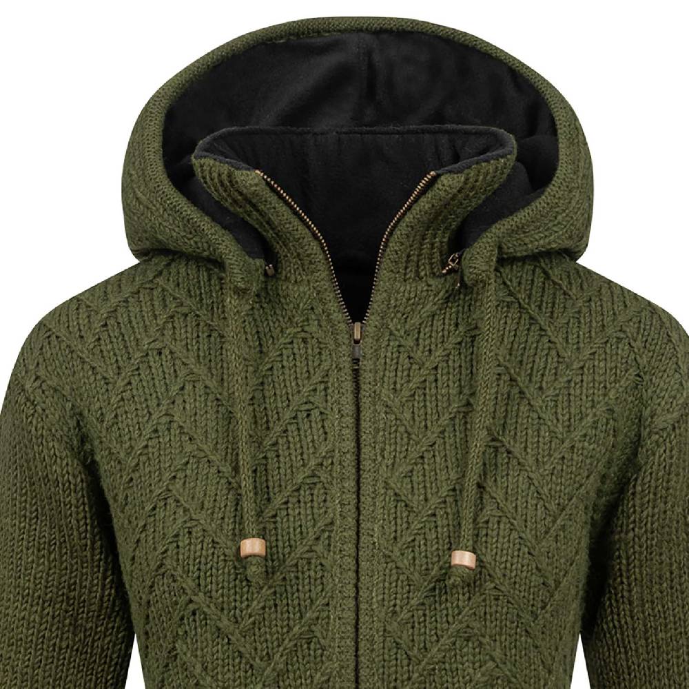 Kunst Und Magie Klassische Damen Strickjacke Kurzmantel Winter Mantel Wolle Jacke mit Fleecefutter und Kapuze Rabatt