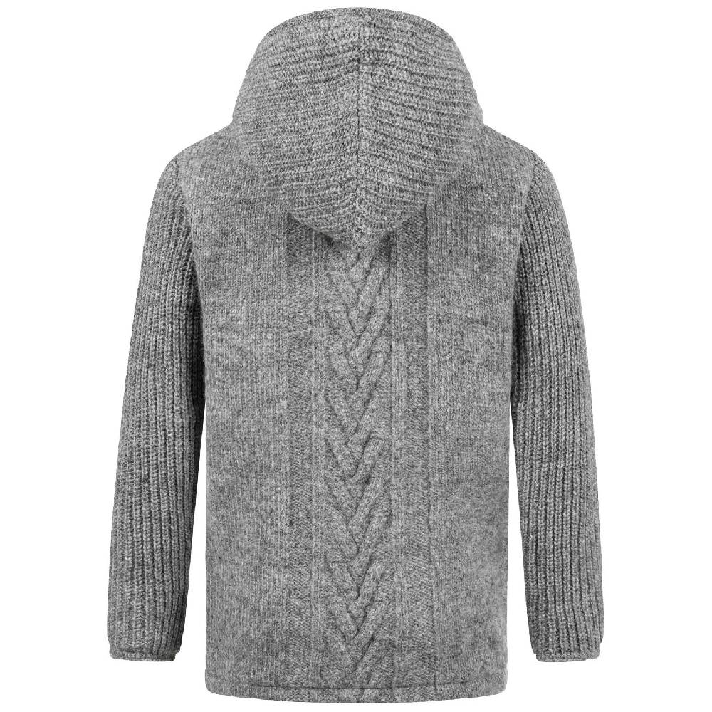 Kunst Und Magie Herren Strickjacke Goa Wolle Jacke Fleecefutter Hochkragen Winterjacke Kurzmantel Kapuze Versandkostenfrei