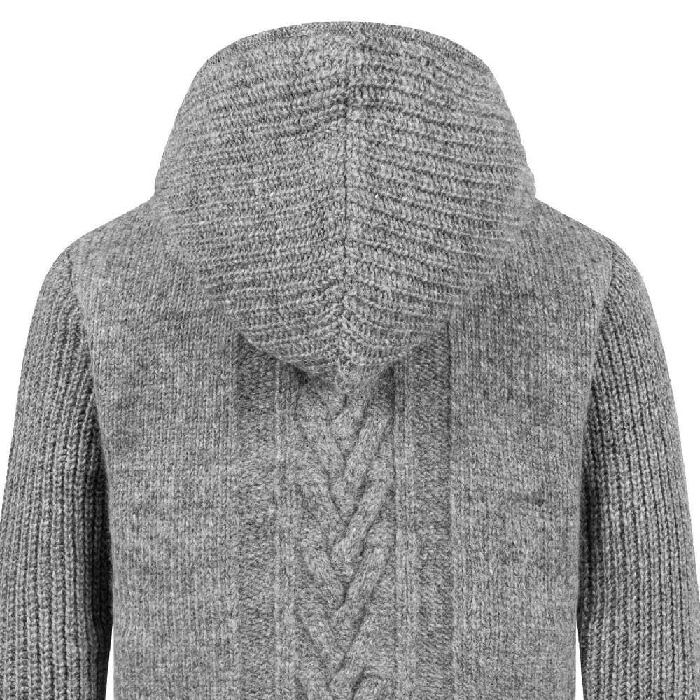 Kunst Und Magie Herren Strickjacke Goa Wolle Jacke Fleecefutter Hochkragen Winterjacke Kurzmantel Kapuze Versandkostenfrei