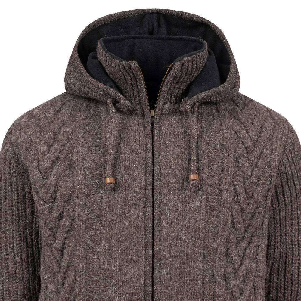 Kunst Und Magie Herren Strickjacke Goa Wolle Jacke Fleecefutter Hochkragen Winterjacke Kurzmantel Kapuze Großer Ausverkauf