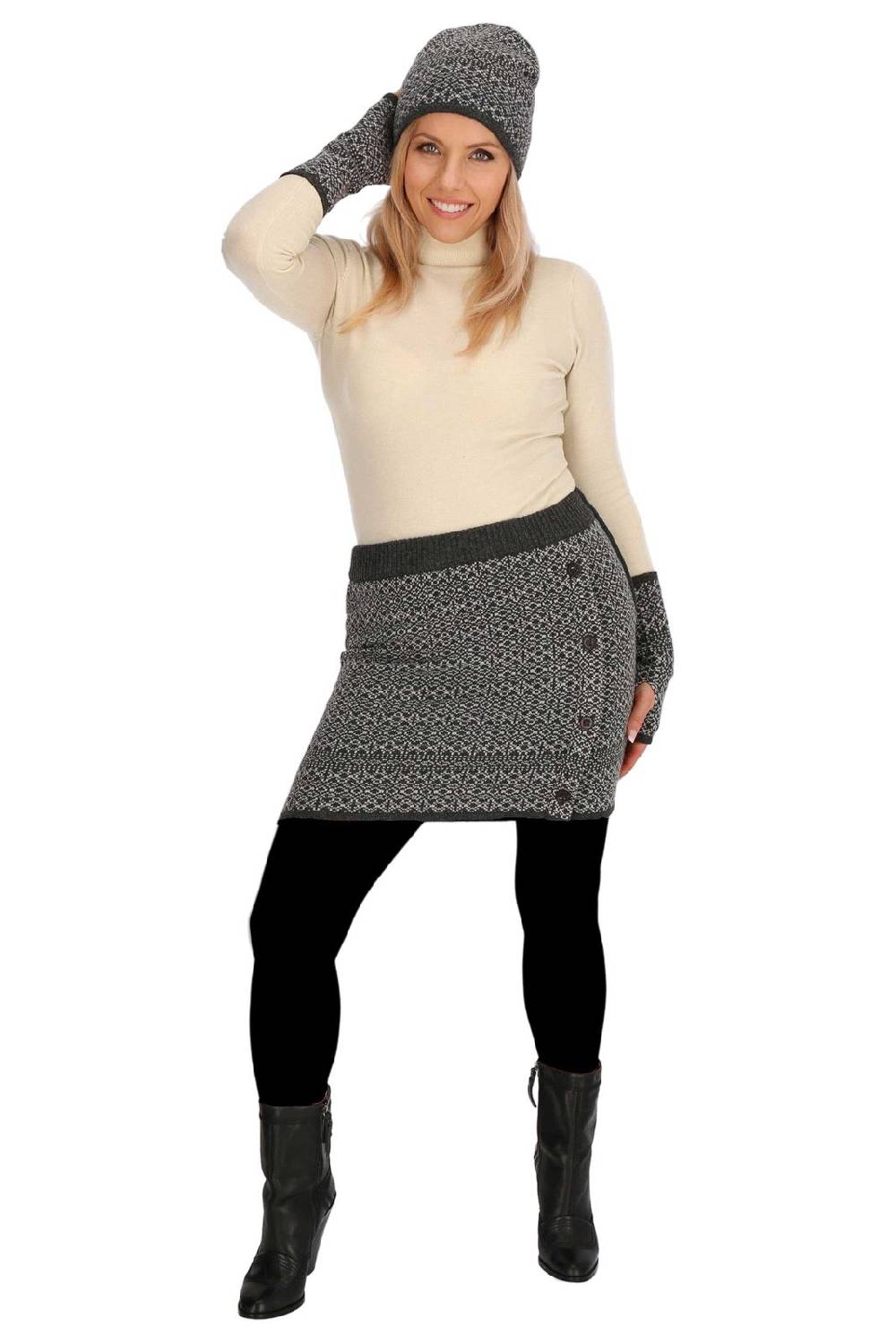 Kunst Und Magie Strickrock Knielanger Rock aus Schurwolle vom Lamm Lammwolle Wollrock Feinstrick Boho Online Shopping