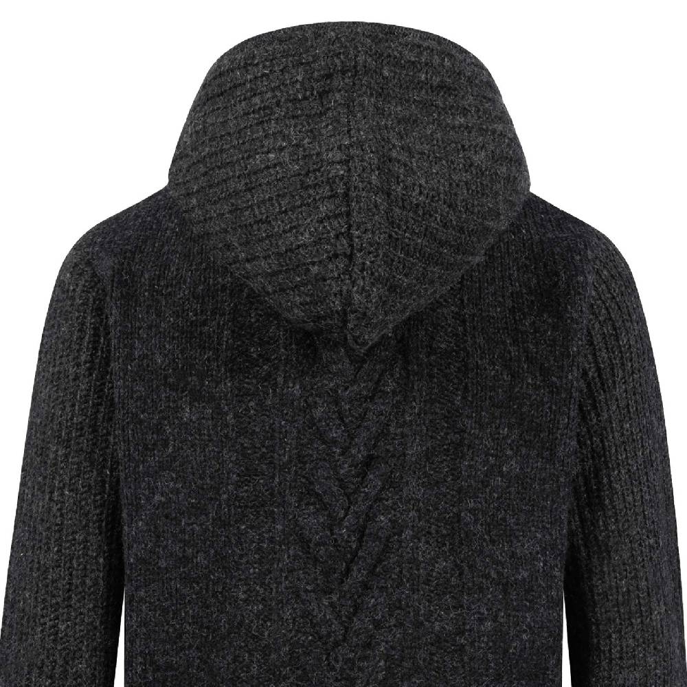 Kunst Und Magie Herren Strickjacke Goa Wolle Jacke Fleecefutter Hochkragen Winterjacke Kurzmantel Kapuze Saisonschlussverkauf