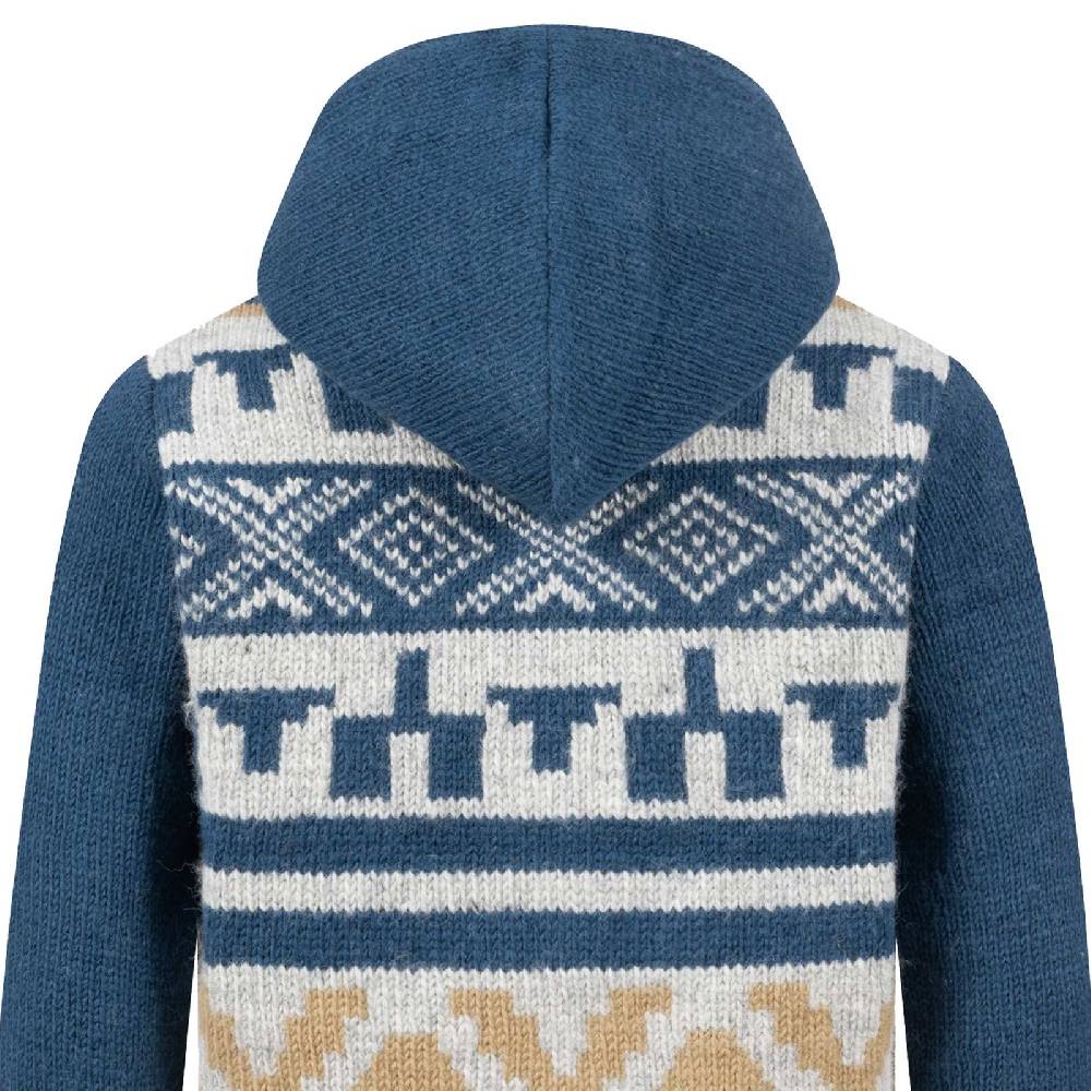Kunst Und Magie Unisex Strickjacke Goa Wolle Jacke Fleecefutter Hochkragen Winterjacke Kapuze Aztekenmuster Black Friday