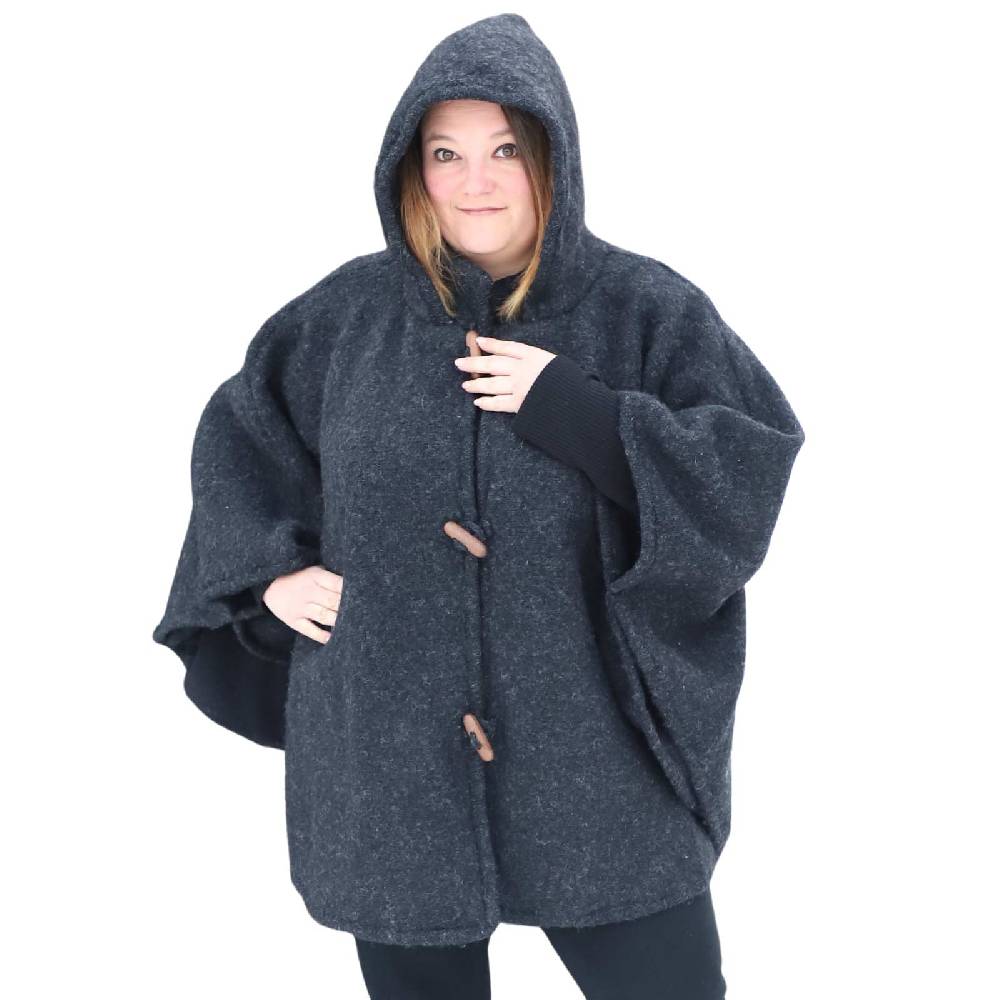 Kunst Und Magie Strick Poncho mit Kapuze Umhang Cape Strickjacke Wolle Jacke mit Kapuze Winter Mantel Weihnachtsangebot
