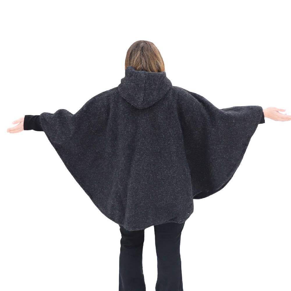 Kunst Und Magie Strick Poncho mit Kapuze Umhang Cape Strickjacke Wolle Jacke mit Kapuze Winter Mantel Weihnachtsangebot