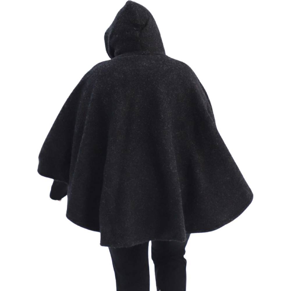 Kunst Und Magie Strick Poncho mit Kapuze Umhang Cape Strickjacke Wolle Jacke mit Kapuze Winter Mantel Weihnachtsangebot