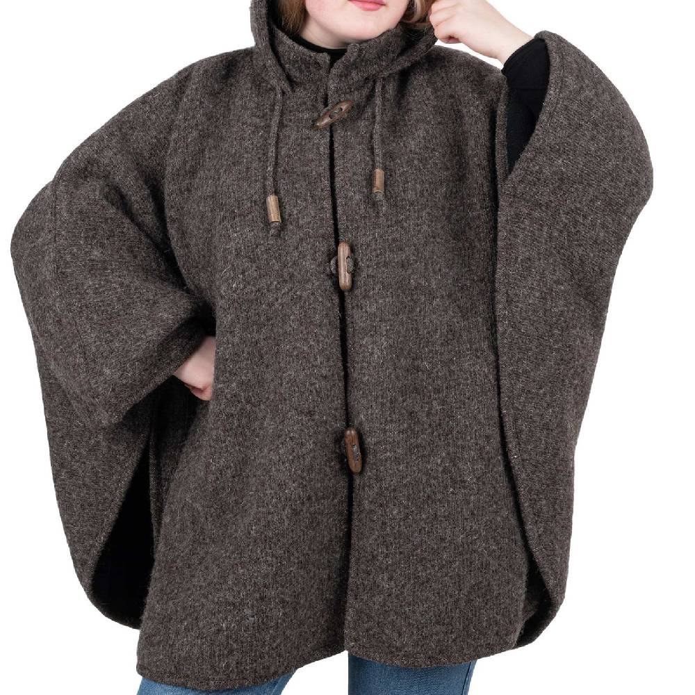 Kunst Und Magie Strick Poncho mit Kapuze Umhang Cape Strickjacke Wolle Jacke mit Kapuze Winter Mantel Osterangebot