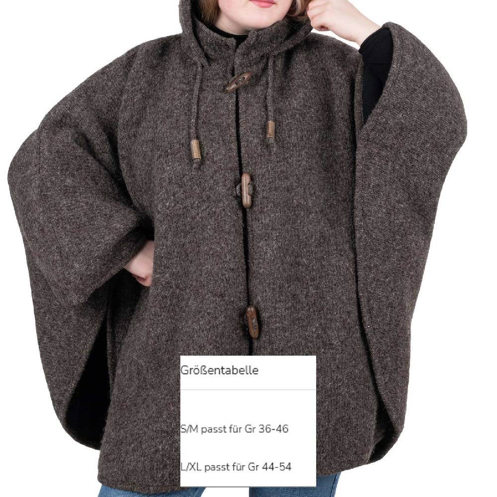 Kunst Und Magie Strick Poncho mit Kapuze Umhang Cape Strickjacke Wolle Jacke mit Kapuze Winter Mantel Osterangebot