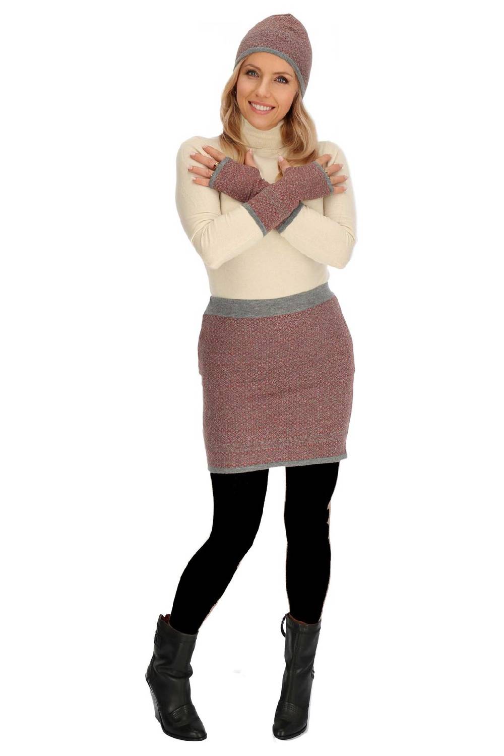Kunst Und Magie Bunter Strickrock kurzer Rock aus weicher Merinowolle Feinstrick Boho Merino Mini Muttertagsangebot