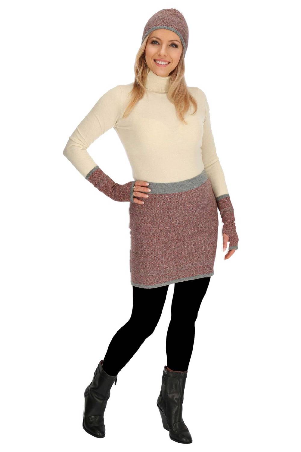 Kunst Und Magie Bunter Strickrock kurzer Rock aus weicher Merinowolle Feinstrick Boho Merino Mini Muttertagsangebot