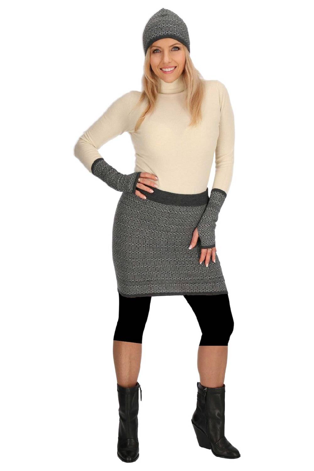Kunst Und Magie Bunter Strickrock Kurzer Rock aus weicher Merinowolle Feinstrick Boho Mini Merino Vatertagsangebot
