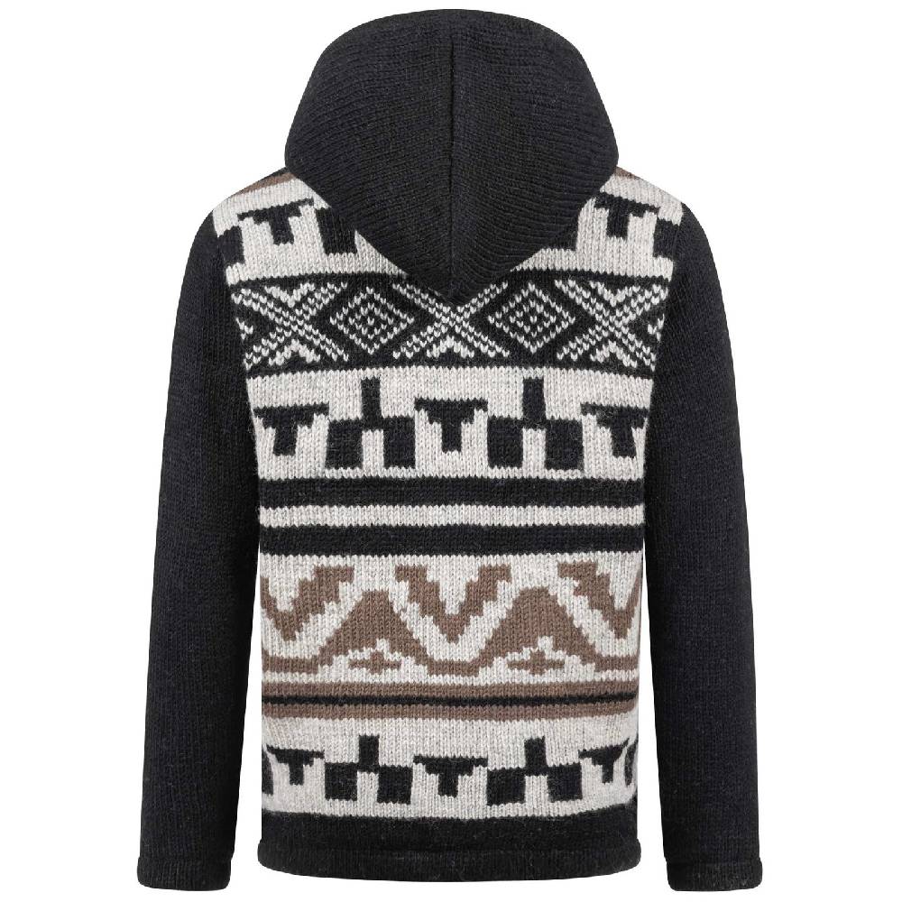 Kunst Und Magie Unisex Strickjacke Goa Wolle Bunte Patchwork Jacke Fleecefutter Hochkragen abnehmbarer Kapuze Heißer Verkauf
