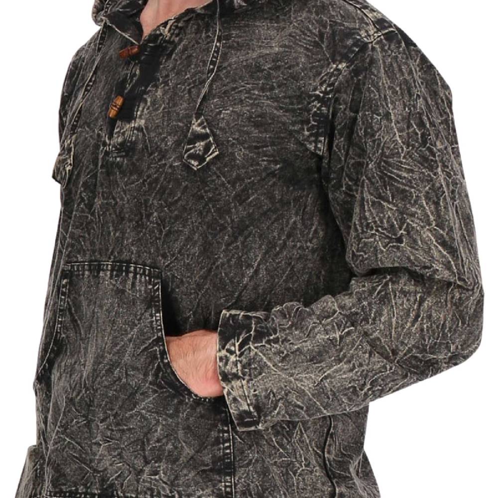 Kunst Und Magie Baja Hoodie Herren alternativ Kapuzenpulli Stonewashed ungefüttert Nachhaltig Fair Neueste Mode