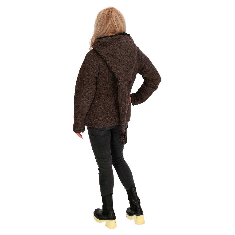 Kunst Und Magie Strickjacke Goa Wolle Jacke Fleecefutter Zipfelkapuze Unisex Fair Exklusive Angebote