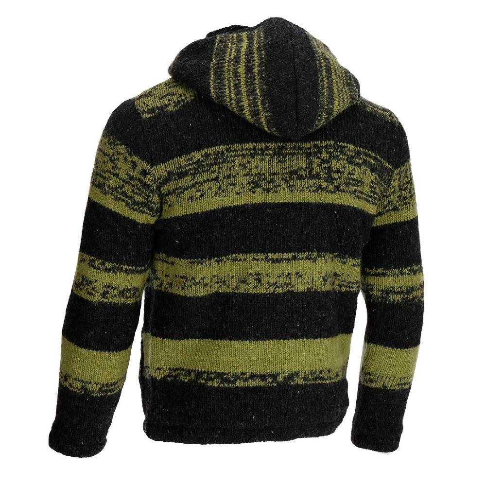Kunst Und Magie Unisex Strickjacke Goa Wolle Bunte Patchwork Jacke Fleecefutter Hochkragen abnehmbarer Kapuze Saisonale Angebote