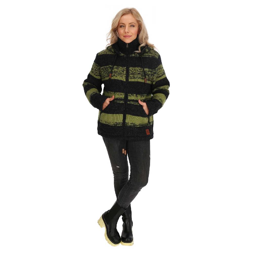 Kunst Und Magie Unisex Strickjacke Goa Wolle Bunte Patchwork Jacke Fleecefutter Hochkragen abnehmbarer Kapuze Saisonale Angebote