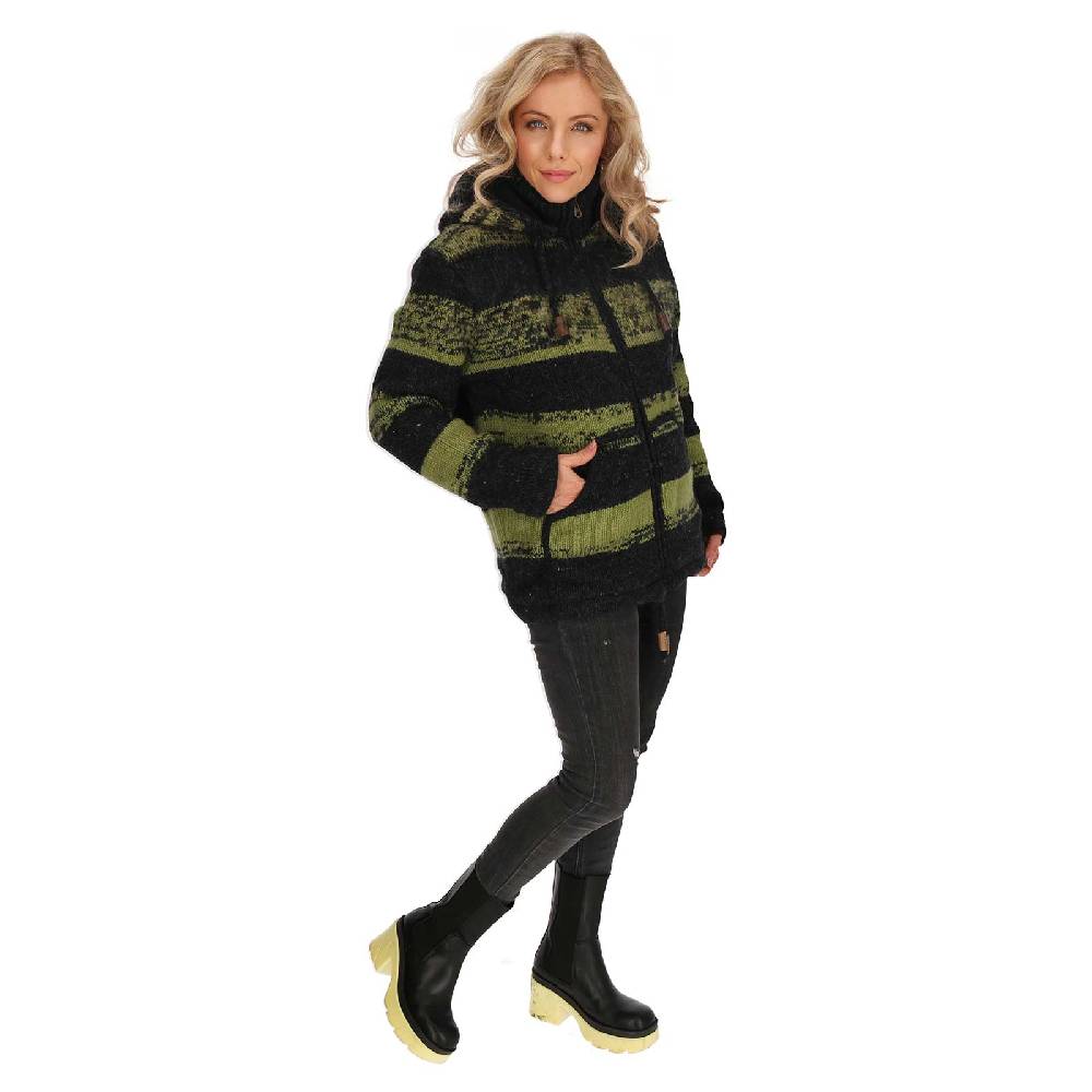 Kunst Und Magie Unisex Strickjacke Goa Wolle Bunte Patchwork Jacke Fleecefutter Hochkragen abnehmbarer Kapuze Saisonale Angebote