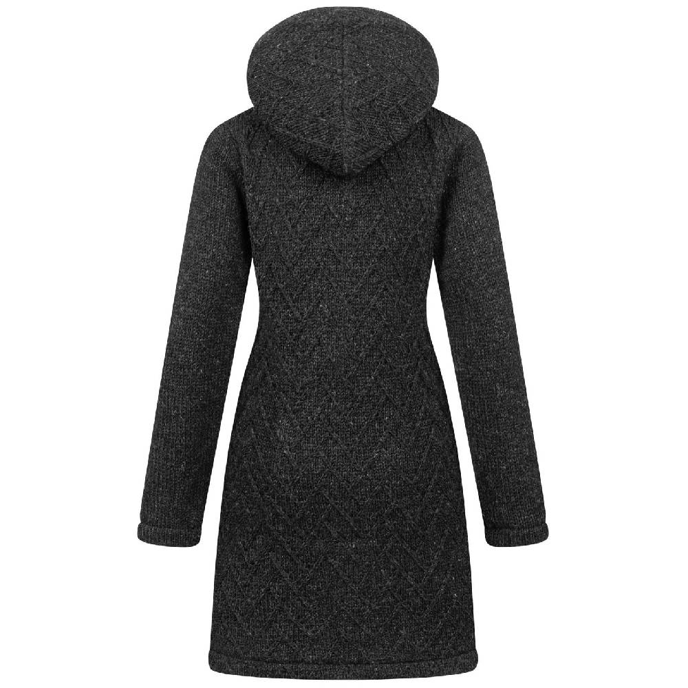 Kunst Und Magie Klassische Damen Strickjacke Kurzmantel Winter Mantel Wolle Jacke mit Fleecefutter und Kapuze Kauf eins, bekomm eins gratis