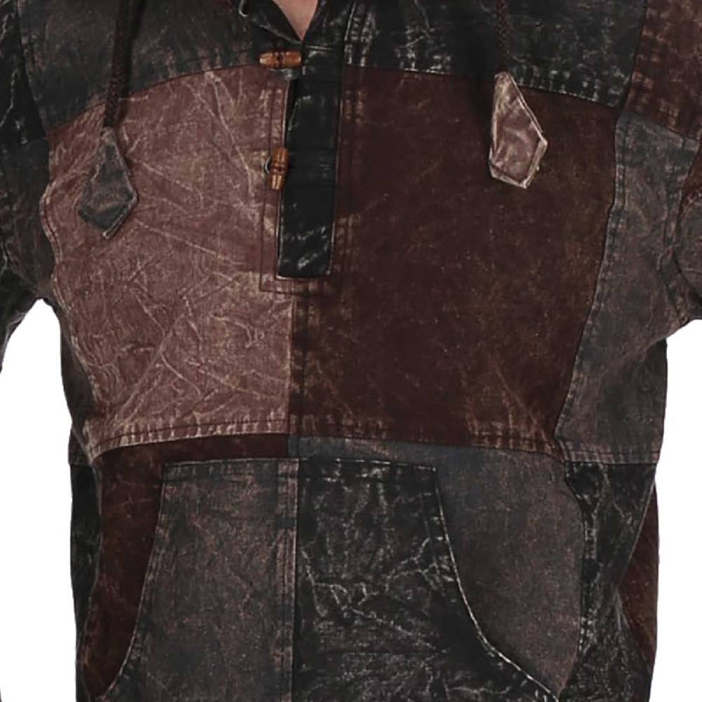 Kunst Und Magie Patchwork Baja Hoodie Herren alternativ Kapuzenpulli Nachhaltig Fair Tägliche Deals
