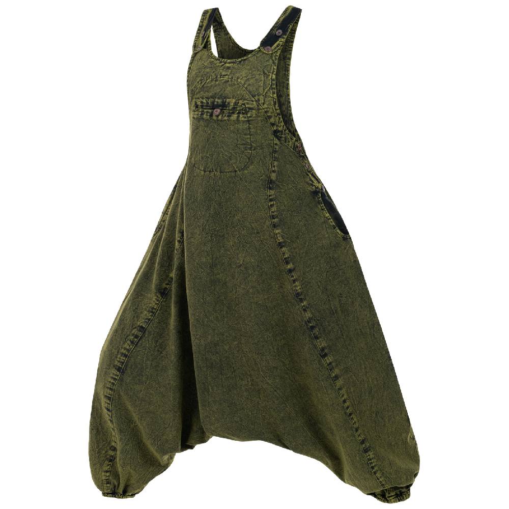 Kunst Und Magie Damen Latzhose Hippie Haremshose Goa Hose Boho 70er Jumpsuit Overall Stonewashed Catsuit VIP-Rabatte