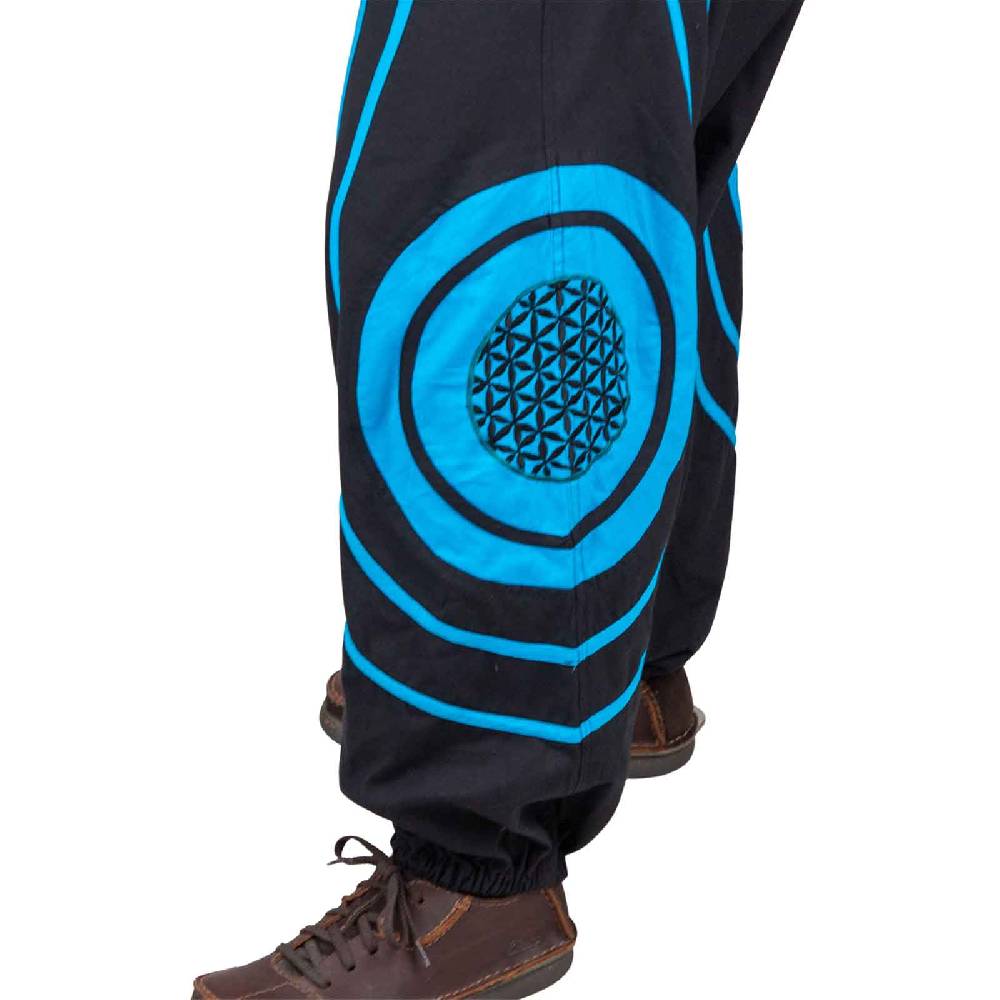 Kunst Und Magie Unisex Psy Baggy Pants Hippie Hose Goa Baumwoll Haremshose Lebensblume Flower of Life Wochenangebot