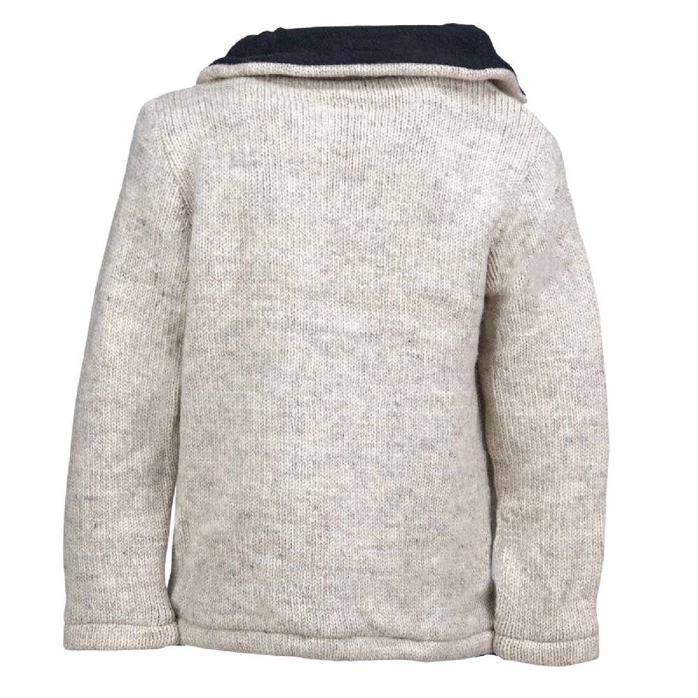 Kunst Und Magie Klassische Strickjacke Wolle Winter Jacke mit Hochkragen Fleecefutter Fair Nachhaltig Begrenzte Freigabe
