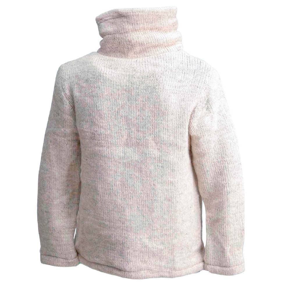 Kunst Und Magie Klassische Strickjacke Wolle Winter Jacke mit Hochkragen Fleecefutter Fair Nachhaltig Begrenzte Freigabe
