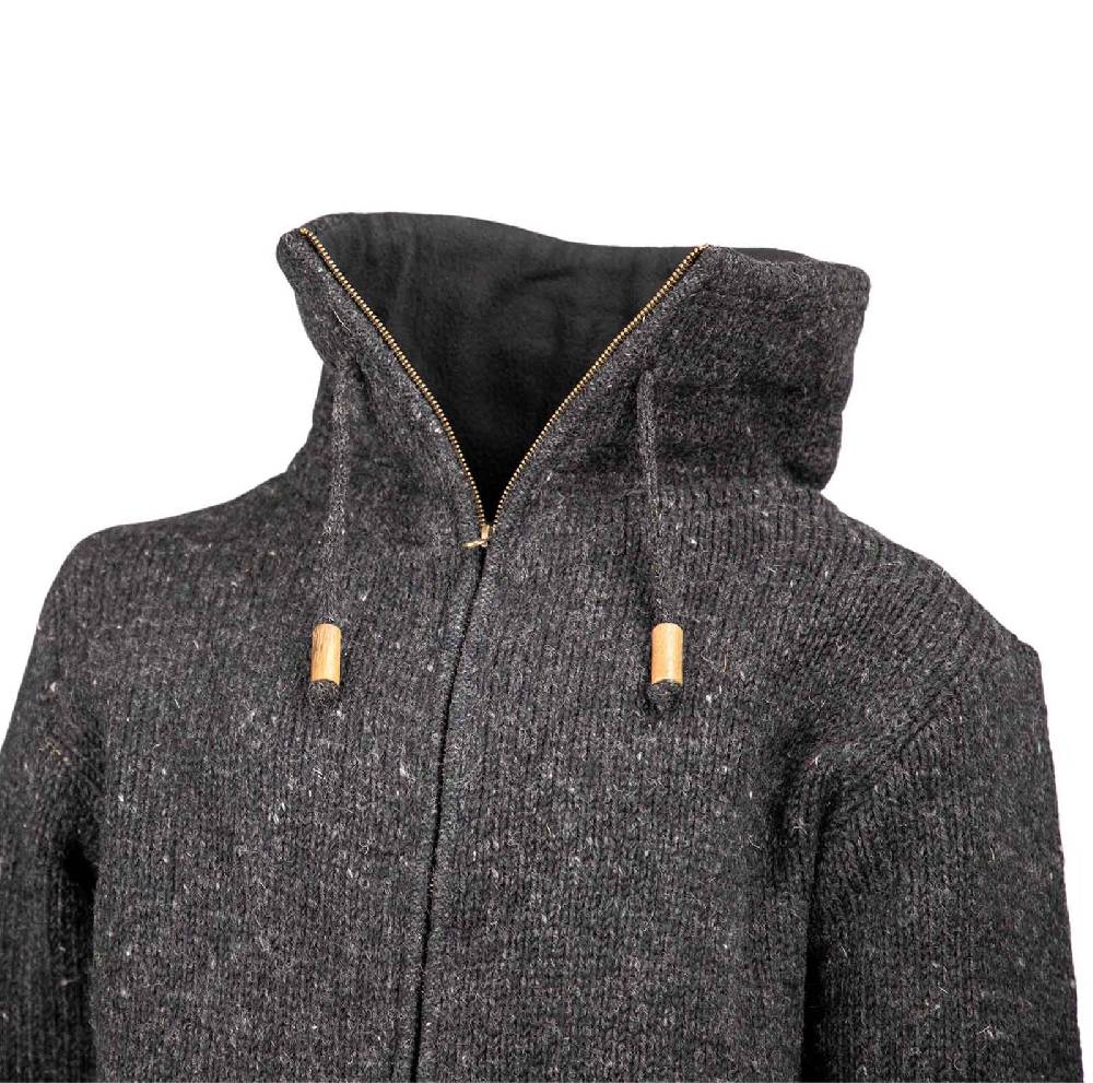 Kunst Und Magie Klassische Strickjacke Wolle Jacke mit Hochkragen Fleecefutter Letzte 3 Tage