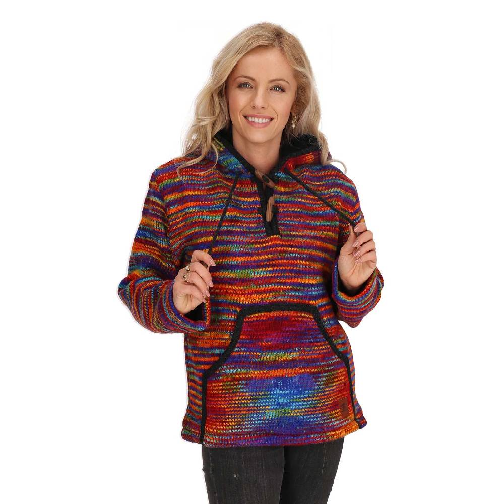 Kunst Und Magie Baja Hoodie Regenbogen Kapuzenpullover Strickjacke Wolle Jacke mit Kapuze Winter Pullover Unisex Letzte 2 Tage
