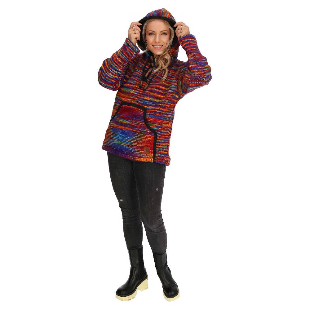 Kunst Und Magie Baja Hoodie Regenbogen Kapuzenpullover Strickjacke Wolle Jacke mit Kapuze Winter Pullover Unisex Letzte 2 Tage