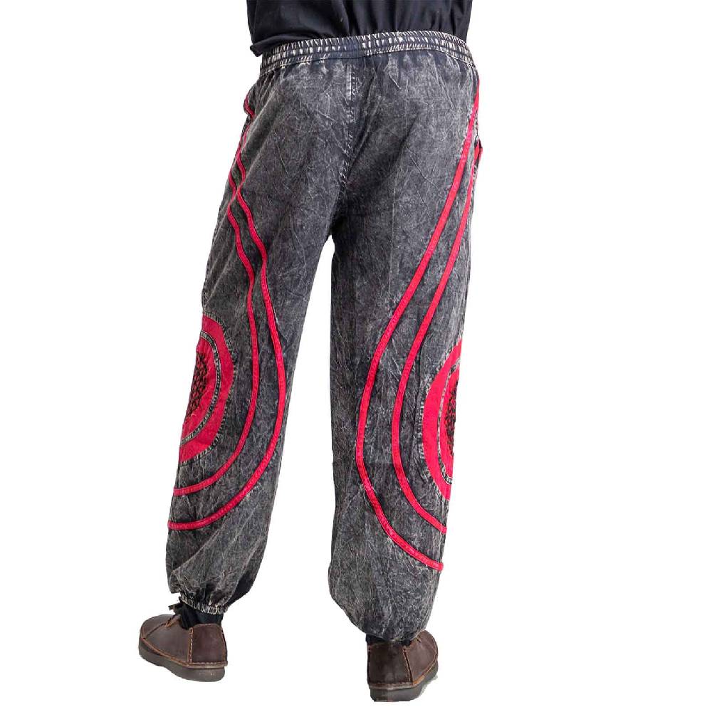 Kunst Und Magie Hose Blume des Lebens Goa Cargo Hose Hippiehose Pluderhose Haremshose Flower of Life Baggy Unisex Letzter Tag