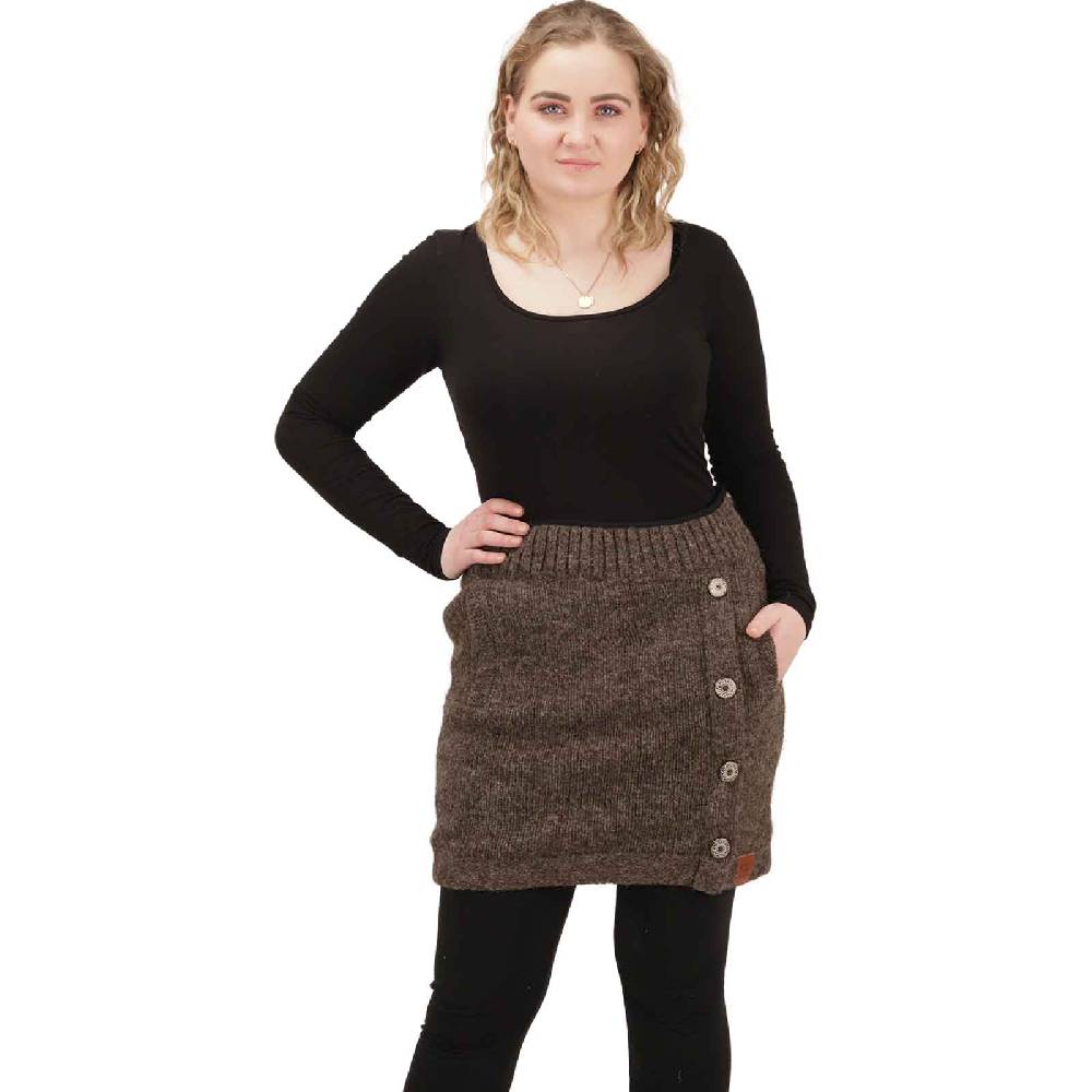 Kunst Und Magie Strickrock kurzer Rock mit klassischem Muster Wolle gefüttert Boho Vierteljährliche Förderung