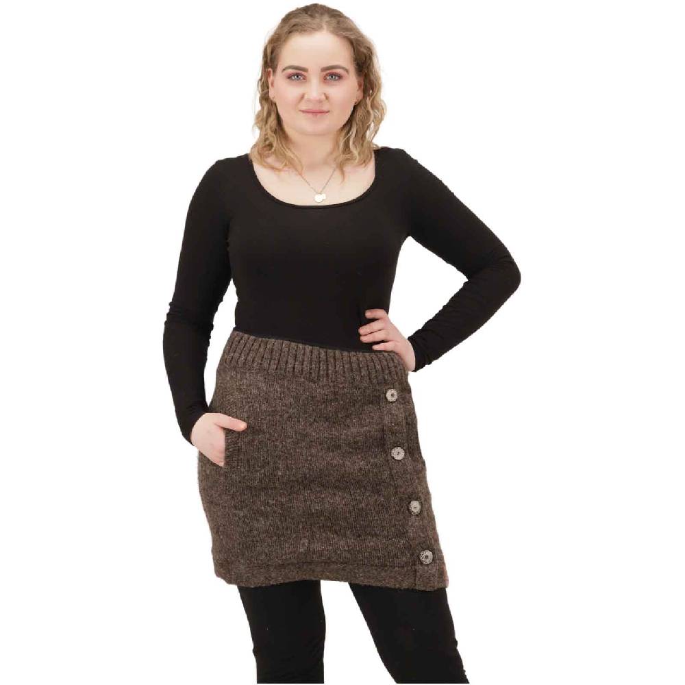 Kunst Und Magie Strickrock kurzer Rock mit klassischem Muster Wolle gefüttert Boho Vierteljährliche Förderung