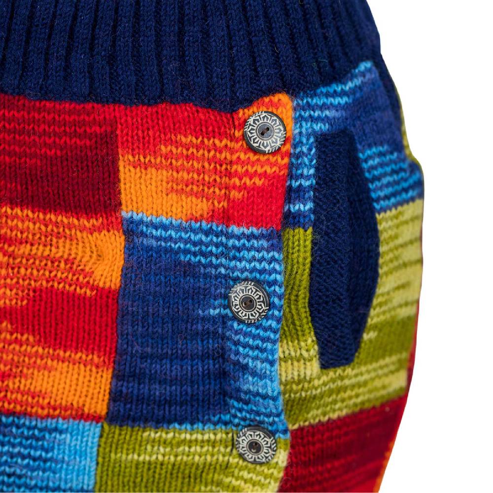 Kunst Und Magie Bunter Patchwork Strickrock kurzer gefütterter Rock Wolle Boho Nur noch ein Tag übrig