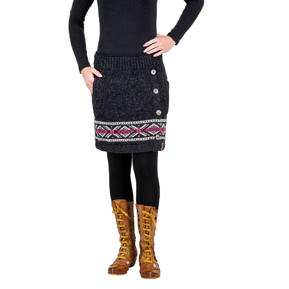 Kunst Und Magie Bunter Strickrock aus Wolle kurzer Rock mit klassischem Muster gefüttert 50% Rabatt für begrenzte Zeit