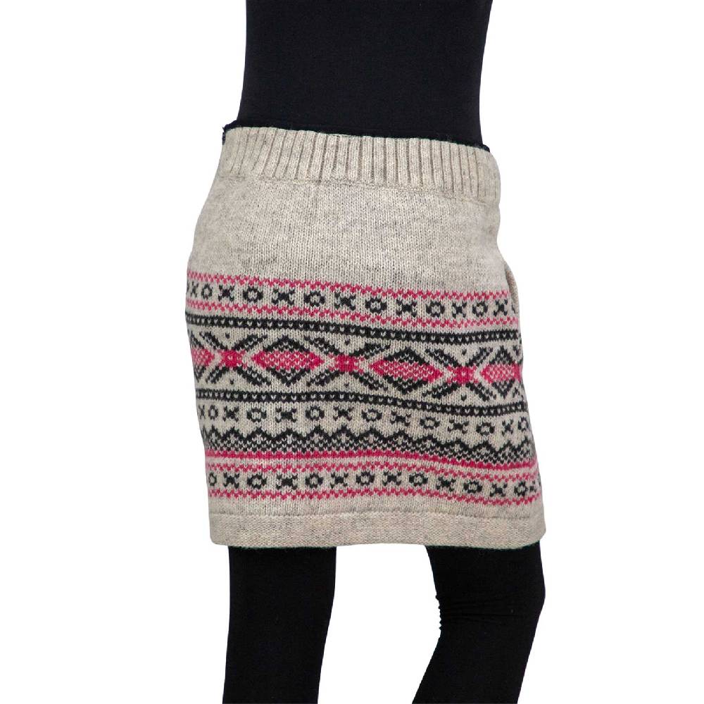 Kunst Und Magie Bunter Strickrock kurzer Rock mit nordischen Mustern Wolle gefüttert Boho 2025