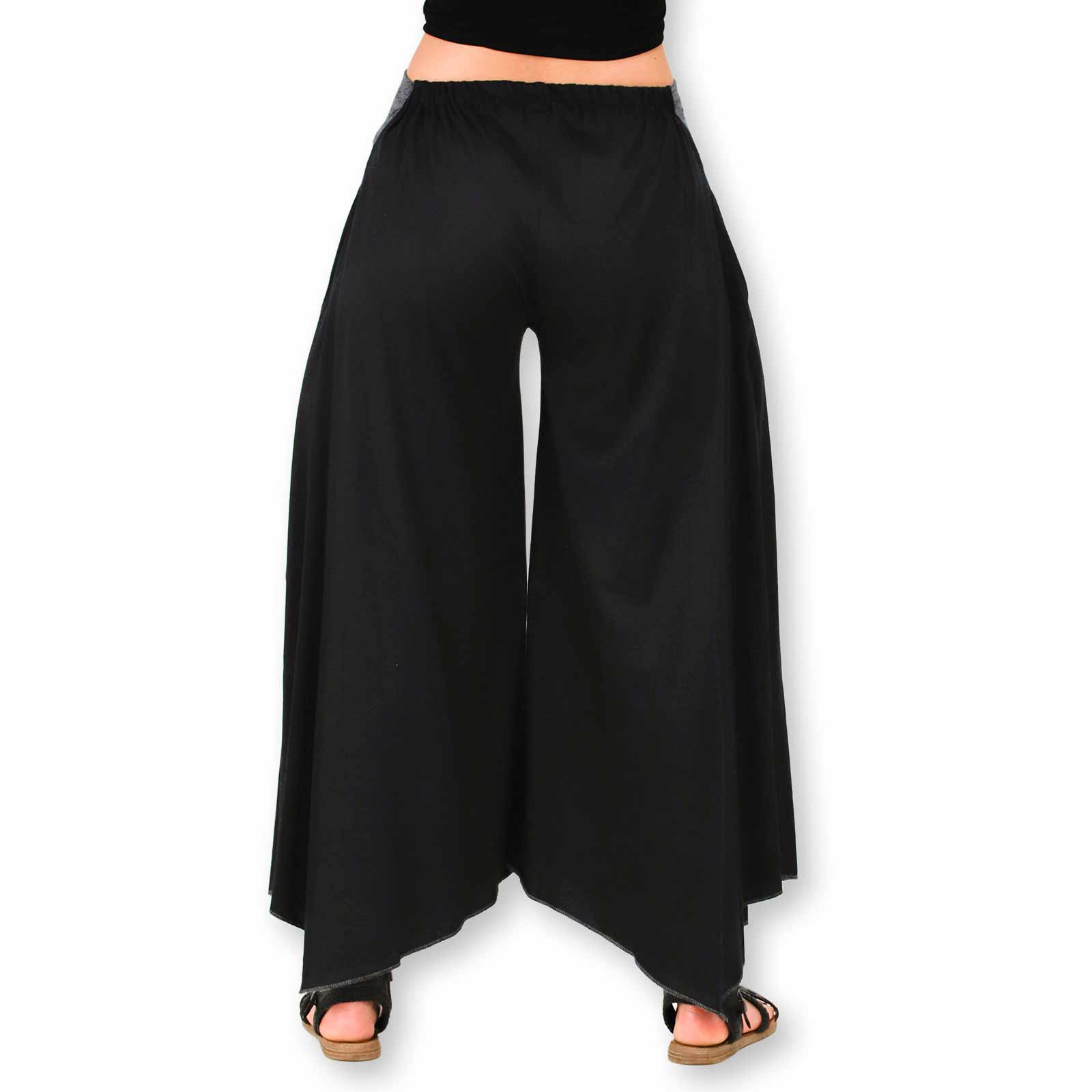 Kunst Und Magie Damen Schlaghose Ibiza Syle Goa Boho Strandhose Wellnesshose Hosenrock mit Stickerei Blitzverkäufe