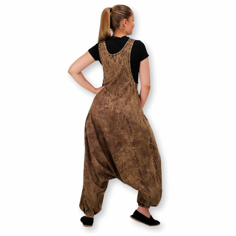 Kunst Und Magie Hippie Latzhose Haremshose Goa Hose Boho 70er Jumpsuit Overall Blume des Lebens Fabrik Onlineshop