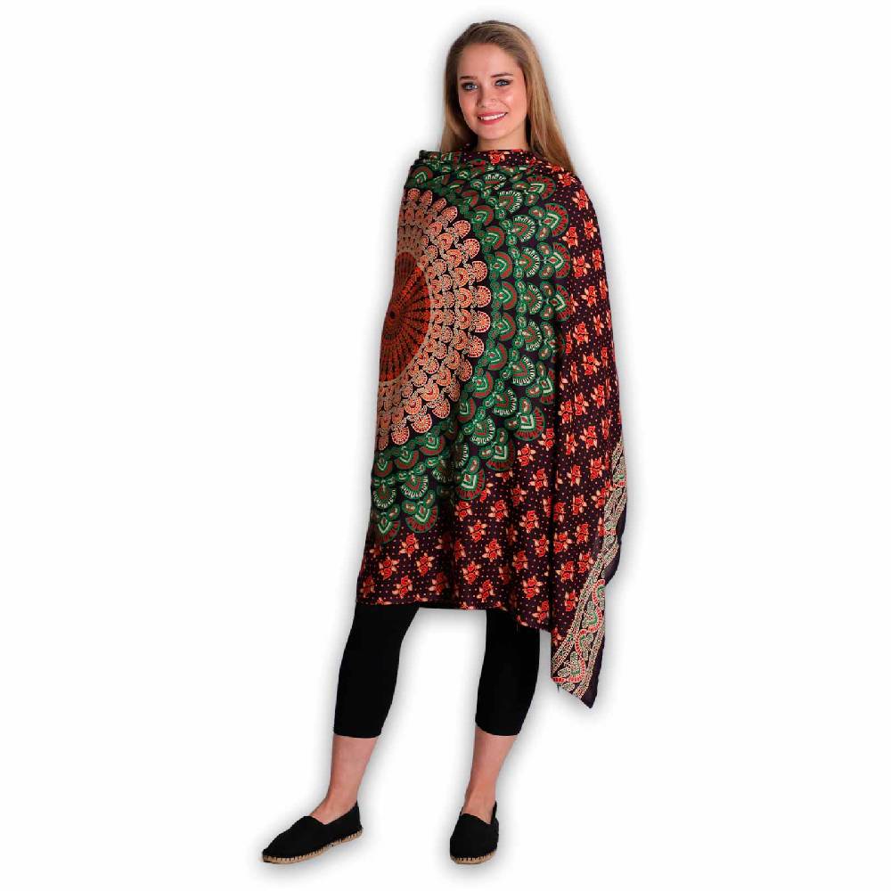Kunst Und Magie Sarong Yogatuch Pfauen Mandala Strandtuch Multifunktionstuch Dekotuch Tischdecke Wickelkleid Großer Ausverkauf