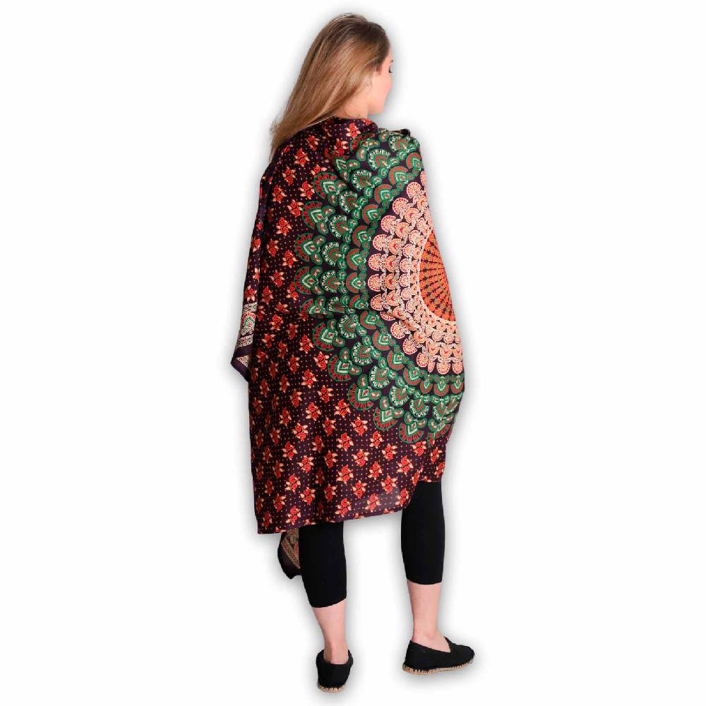 Kunst Und Magie Sarong Yogatuch Pfauen Mandala Strandtuch Multifunktionstuch Dekotuch Tischdecke Wickelkleid Großer Ausverkauf