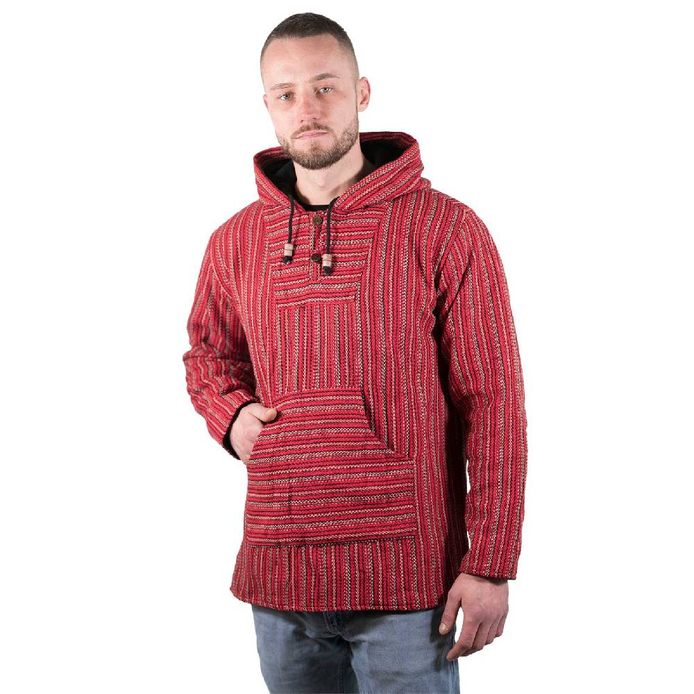 Kunst Und Magie Bunter Kapuzenpulli Kapu Baja Jerga Hoodie mit Kapuze und Kängurutaschen Hippie Goa Begrenztes Angebot
