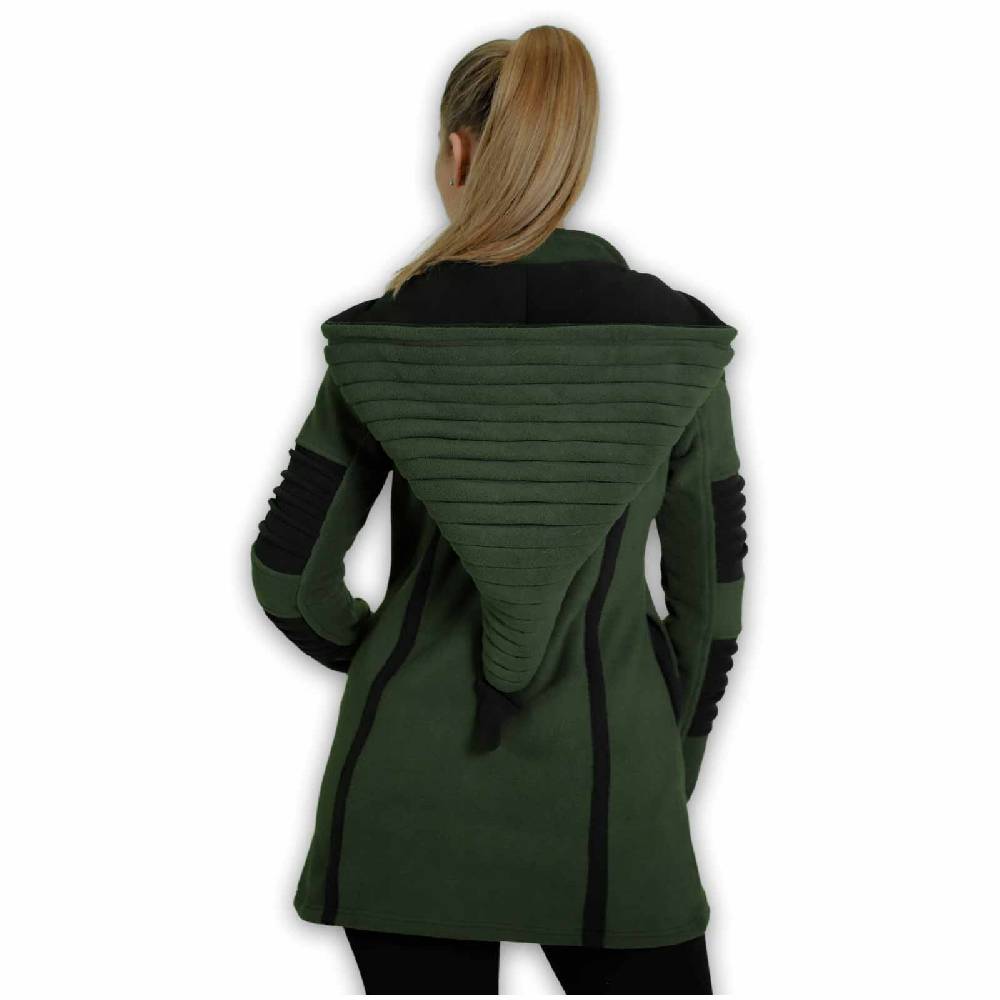 Kunst Und Magie Kunst und Magie Damenmatel aus Fleece mit Zipfelkapuze Goa Jacke Black Friday