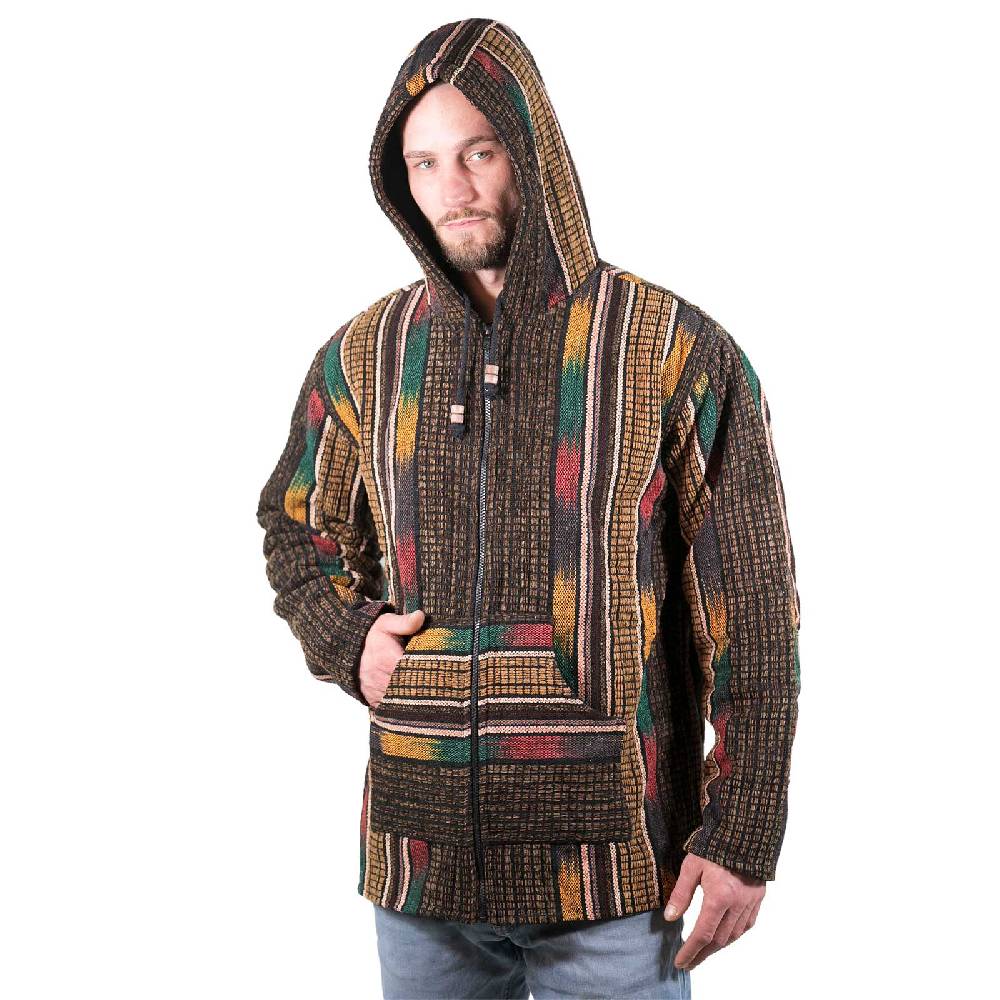 Kunst Und Magie Kapuzenjacke Kapu Hoodie mit Kapuze und Kängurutaschen Hippie Jacke Gheri Nepal Osterangebot