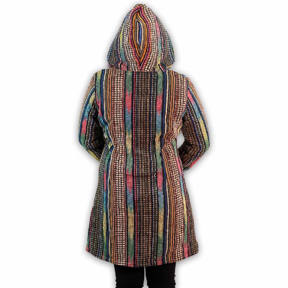 Kunst Und Magie Damen Gheri Jacke mit Kapuze -Hippie Goa Boho Damen Mantel Bunt Valentinstagsangebot