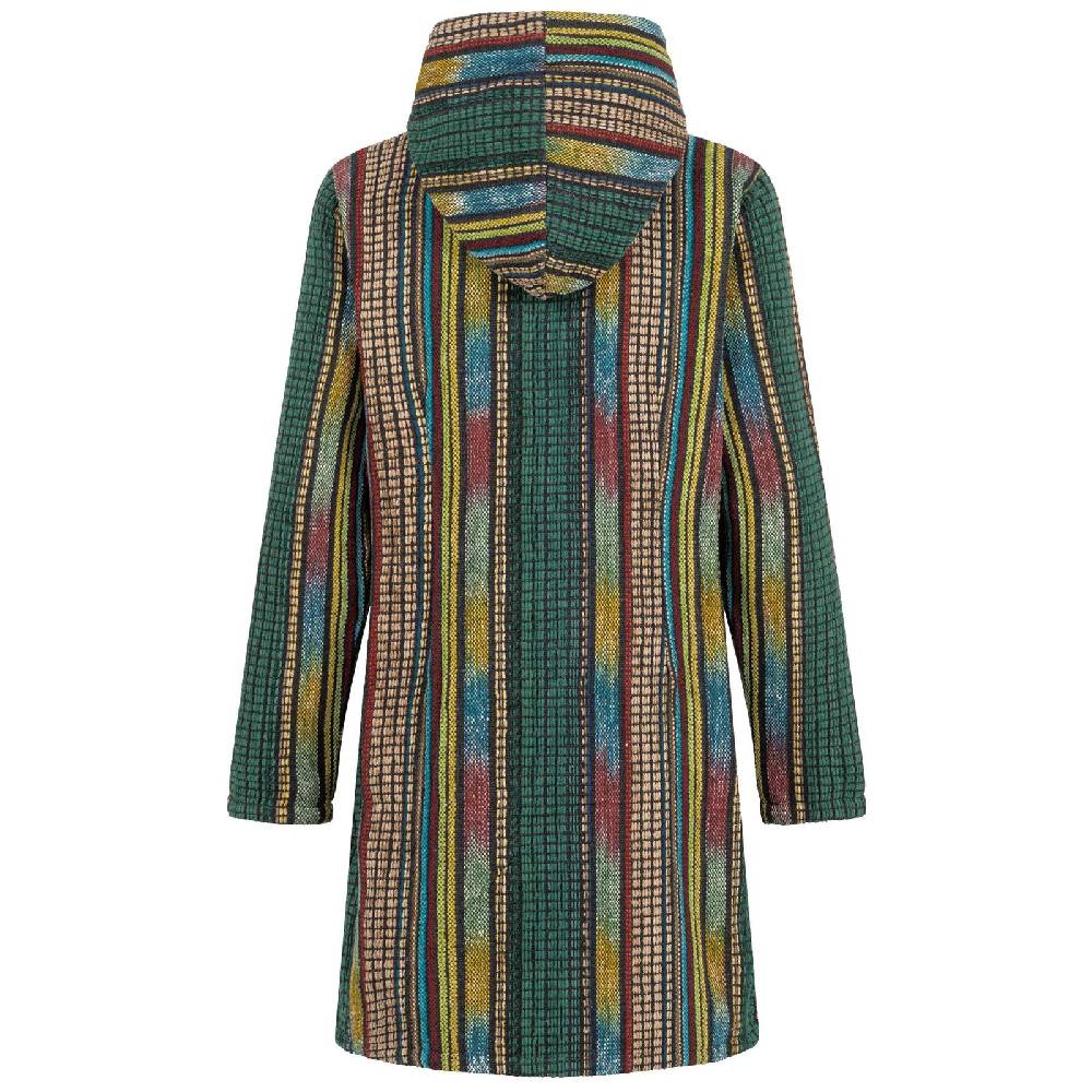 Kunst Und Magie Damen Kurzmantel Gheri Jacke mit Kapuze -Hippie Goa Boho Damen Mantel Lagerräumung