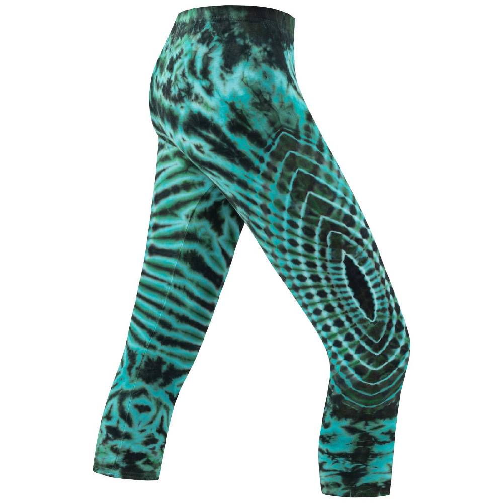 Kunst Und Magie Kunst und Magie Damen 3/4 Yoga Leggings Atmungsaktive Tie Dye Batik Yogahose Tägliche Deals