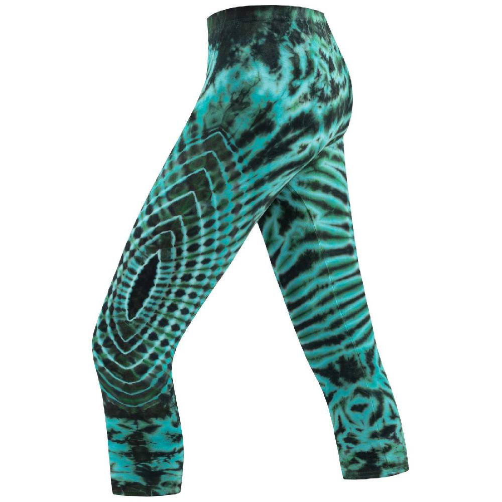 Kunst Und Magie Kunst und Magie Damen 3/4 Yoga Leggings Atmungsaktive Tie Dye Batik Yogahose Tägliche Deals